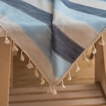 Črtasto nepremočljiva prtom Sredozemlju veter modra tkanina Bombaž perilo majhne sveže tabela pravokotne kave namizni prt