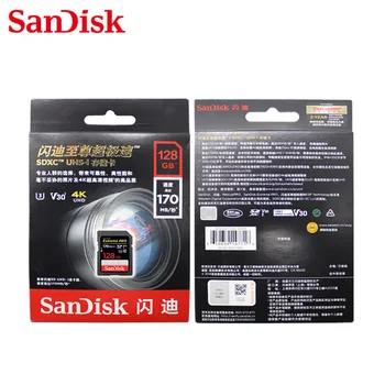 SanDisk Extreme PRO U3 SD 512GB 128GB 256GB 64GB SDXC Pomnilniške Kartice UHS-I Visoko hitrostni Razred 10 170MB/s V30 za Kamero