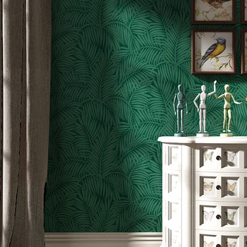 Visoko-kakovostni razred Reliefni Dnevna Soba, TV sliko za Ozadje Evropske intage Zelena 3D Tri-dimenzionalni Ozadje Spalnica Palmovih Listov