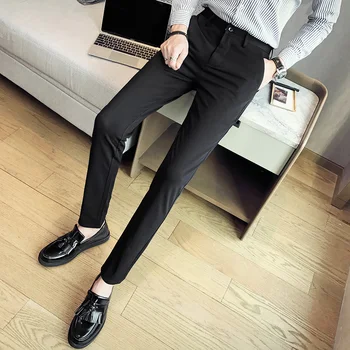 2019 nov modni Mens Priložnostne Hlače visoko kakovost blagovne Znamke Delo Hlače moški Oblačila Bombaž Formalno Hlače moški, velikost 36 38