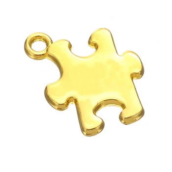 Klasična Antique Silver Gold Avtizem Puzzle Obesek čarobne gumbe Za Ročno izdelan Nakit, Ogrlica, Zapestnice, zaradi Česar DIY Pribor 50PCS