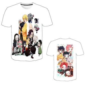 Dekleta t shirt Anime Demon Slayer Majica s kratkimi rokavi Otroci otroški Cartoon Rezilo Duh Graphic T-shirt Kimetsu Ne Yaiba Cosplay Tee Vrh