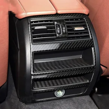 CNORICARC Avto styling Ogljikovih vlaken Zadaj, klimatska Vtičnico okvir dekoracijo decals 3pcs za BMW Serije 5 F10 520 525 11-17