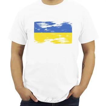 Ukrajina Nacionalno Zastavo Poletje T srajce Za Moške Priložnostne Priložnostne Nostalgično Ukrajina Zastavo Razvedriti T-majice za Moške