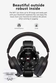BYMUSE MT1 Klic Pametno Gledati Shranjevanje Glasbe, Gledanje Fitnes Tracker Zapestnica za Android IOS Sistem IP67 Nepremočljiva Smartwatch
