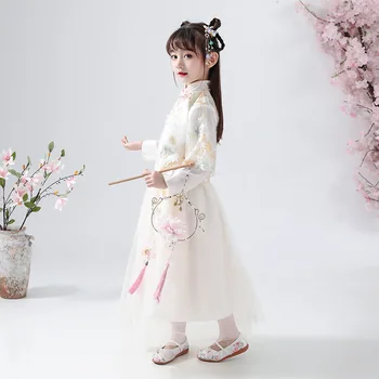 Baby Otroci Precej Rojstni Dan Obleko Dekleta Vezenje Obleka Princess Poroka Oblačenja Eveving Stranka Kostum Kitajsko Novo Leto Oblačila