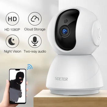 SDETER - 1080P 720P IP Varnostna Kamera, WiFi, Mobilna CCTV, Nadzor, IR, Night Vision, P2P, Baby Monitor, Pet Fotoaparat