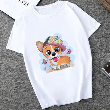 Ljubek Pes Chihuahua Tiskanja Ženske T-Shirt Poletje Bombaža, Kratek Rokav, Risanka Ženska Priložnostne Tshirts Dame Vrhovi Tees Estetske