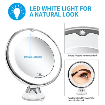 Ličila Nečimrnosti Ogledalo Z 10X Luči LED Osvetljeno Prenosni Ročno Kozmetični Povečava sveti Ogledala lustro led espelhos VIP