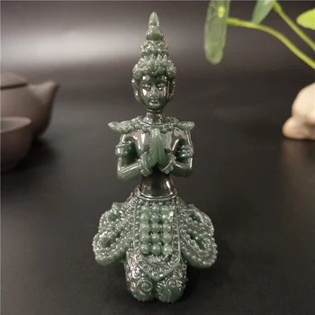 Meditacija Kip Bude na Tajskem, Buda Skulpture Figurice umetnih Jade Kamniti Okras Za Dom Vrt Vaza Dekoracijo
