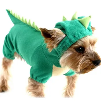 Halloween Pes štirinožni Dinozaver Pes, Psiček Smešno Suknjič Pet Spremenitev Pse Oblačila Kostum za Hišne Pse Zeleni Plašč Obleke