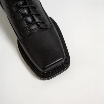 MORAZORA 2020 Pravega usnja, copati med petah kvadratni toe črne barve kolena visoki škornji zimski modni ženske čevlji dame čevlji