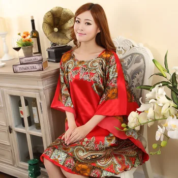 FZSLCYIYI Vroče Prodaje Poletje Moda Lady Haljo Kitajskih Žensk Rajon Kopalne Obleke Yukata Nightgown Novost, Tiskanje Obleko Noč