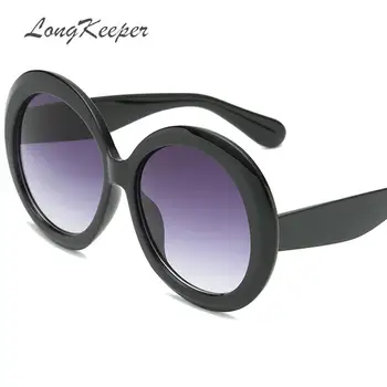 LongKeeper Modno Oblikovanje ženska sončna Očala Luksuzne blagovne Znamke Prevelik Očala za Sonce Velik Okvir Krog Gafas Ženske Ulica Slog UV400