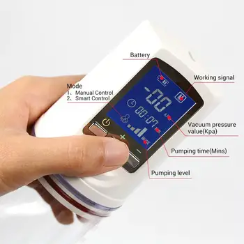 Penis črpalka za moške polnilna LCD-zaslon penis vakuumske črpalke širitve ojačevalec extender masaža