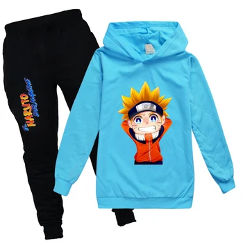 Naruto Malčka Fant Zimska Oblačila Dekle Pade Dolg Rokav Hoodies Hlače Določa Otrok Boutique Obleke Otroci Božič Oblačila