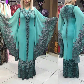 MD Ženska Afriške Plus Velikost Obleke Dashiki Tiskanje Ohlapno Obleko Maxi Lady Kostume Modro Večerno Obleko Vetement Femme 2020 Oblačilih