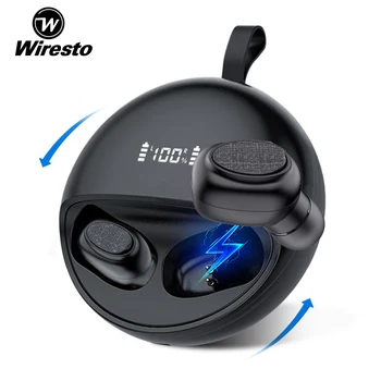 Wiresto Mini Bluetooth Slušalke Res Brezžične Stereo Šport Slušalke TWS Čepkov Touch Kontrole Sweatproof Čepkov z Mic