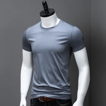 2020 Oblačila 9 Barve Moški Majica s kratkimi rokavi Moški Mercerized Bombaža T-srajce O-Vratu T-shirt Kratek Rokav Za Človeka Barva M-4XL