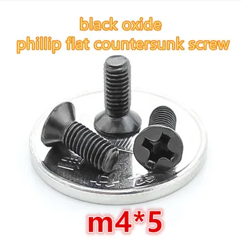 500pcs m4*5 ogljikovega jekla s črno cinkov oksid phillip križ vgradne vodja mini micro elektronski vijak pralni vijak