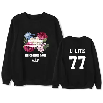 KPOP BIGBANG ženska Majica Cvet Cesti Ablum Puloverju sweatshirts D-LITE Ime Pismo Vrhovi Novo za dekleta