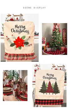Santa Claus Perilo Stol Kritje Božično Mizo Dekoracijo Stol Nazaj Zajema Družine Office Okraski Vesel Božič 2021