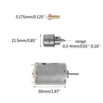Motorna Vrtalne Vpenjalne Klešče 0,3 mm-4 mm Konus S Tipko 3.17 mm Gred Connecting Rod Set