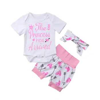 Pudcoco Dekle Obleke 4PCS Novorojenega Dojenčka Baby Dekleta Obleke Playsuit Romper Hlače Obleko Set