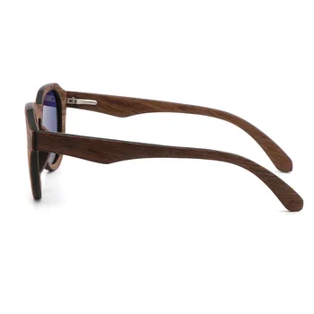 BerWer Mens Sončna Očala Polarizirana Orehov Les, Ogledalo Leče, Sončna Očala Ženske Blagovne Znamke Design Pisane Odtenke Ročno