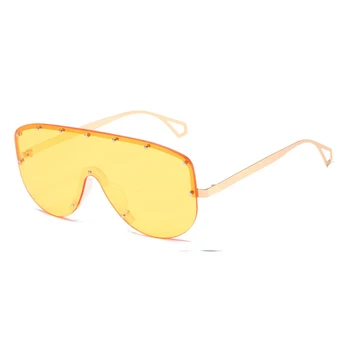 Prevelik sončna Očala Ženske 2020 Moda Kovinski Pol Rimless sončna Očala Moški Ženski Veliki Okvirji za Očala Odtenki Očala UV400
