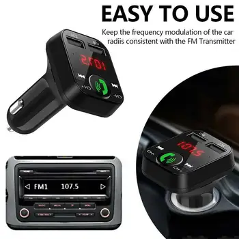 Avto Bluetooth 5.0 FM Oddajnik Brezžični Prostoročni Avdio Sprejemnik Samodejno MP3 Predvajalnik Dvojno USB Hitro Polnilnik Avto Dodatki