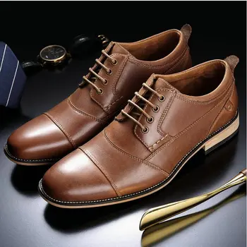 Pravega Usnja Čipke-up Novih Moških Obleko čevlje formalno čevlji za moške Ročno izdelan poslovni čevlji poročni čevlji Velike Velikosti 50 A51-94