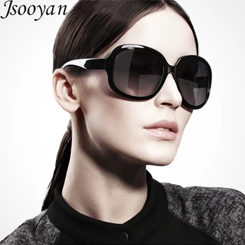 Jsooyan Prevelik Polarizirana sončna Očala Ženske Luksuzne blagovne Znamke Oblikovalci Ovalne sončna Očala Letnik Črni Odtenki UV400 zonnebril dames