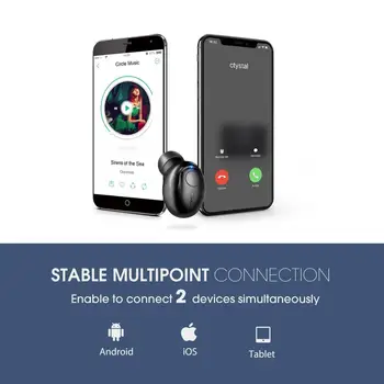 Mpow EM16 Mini Bluetooth 5.0 Slušalke Nadgrajeno CVC8.0 Zmanjšanje Hrupa Slušalka z Mikrofonom 10H Čas Predvajanja V Uho Vodotesne Slušalke