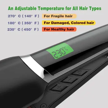Ocaliss Strokovno Titana Lase Straighteners RM-83 Nastavljiv Temperature z Digitalnim LCD Zaslonom 100-240V 30 je ogrevanje