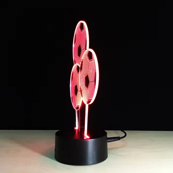 3D Otroška Nočna Lučka 3d Lučka Led Mini Led Luči baterijsko Akril Noč Svetlobe Survetement Nogomet 2017