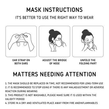 3 Vložek za Enkratno uporabo Non, Tkane Masko Dustproof Dihanje Usta, Obraz Zaščitni Earloops Odraslih Varnost Maske za Prah