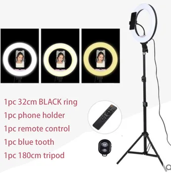 Selfie Obroč Svetlobe z Držalom za Telefon Fotografija Razsvetljave z Nastavek za Daljinski Nadzor EU Adapter za Fotografijo, Video