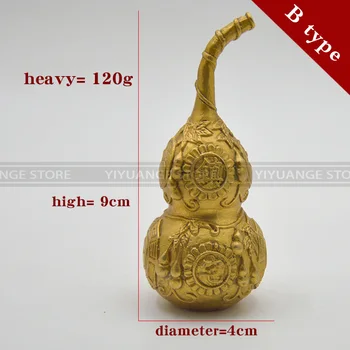 Kitajski Feng Shui wu lou Lu Hu Baker Gourd Amulet Medenina ZA Zaščito Dobrega Zdravja Vintage dom dekoracija dodatna oprema