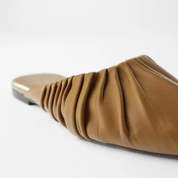 SOUTHLAND Ravno Čevlji 2020 Moda Naguban design usnje Krava Mul Ženske Natikači Poletni Sandali Ženske Čevlje