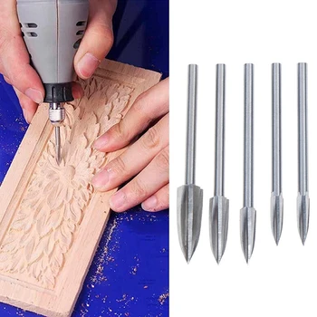 AYHF-Lesa Carvinga in Graviranje Drill Bit Nastavite Rezkanje Koren Rezalnik Carving Orodja 5PCS/Set