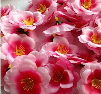50pcs 6 cm 5colors Umetno Simulacije ponaredek tkanine plum blossom breskov cvet cvet Glave Diy dodatki