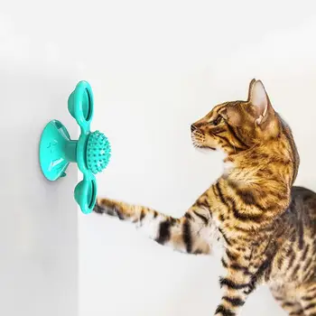Mačja Igrača Vetrnica Interaktivni Gramofon Masažo Krtačo za Hišne Kitty Praskanje Žgečkanja