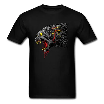 Cyber Panther 2018 Noro Moški T-shirt Črna Cool Majica 3D Cartoon Oblikovalec Skateboard Oblačila Bombaž Ulične Hip Hop