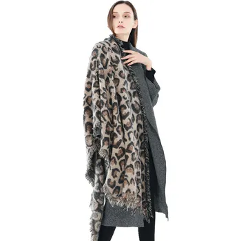 2019 Luksuzne blagovne Znamke Ženske Leopard Šal Toplo Zimo Mehko Kašmir Obloge In Šali, Femme Foulard Žensk Tippet Leopard Pashmina
