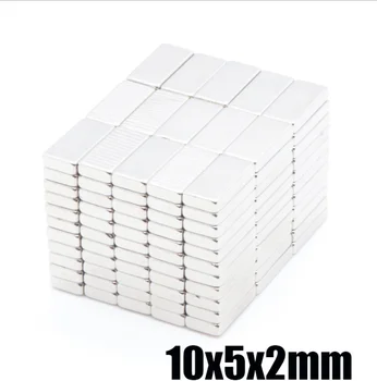 100~1000pcs 10x5x2mm Kocke Blok N35 Magneti 10x5x2Neodymium Magnet 10x5x2 Stalno NdFeB Močno Magnetic10x5x2mm