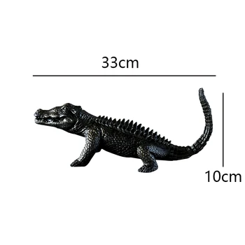 Ustvarjalne Black Metal Divji Krokodil Ornament Kip Doma Dekor Obrti Dnevna Soba Dekor Predmete, Živali, Vina Rack Figur