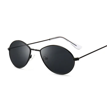 Nove Majhne Ovalne sončna Očala Ženske, Moške, Kovinsko Retro Očala, Prozorno Roza Rumena Leča Ženska sončna Očala UV400
