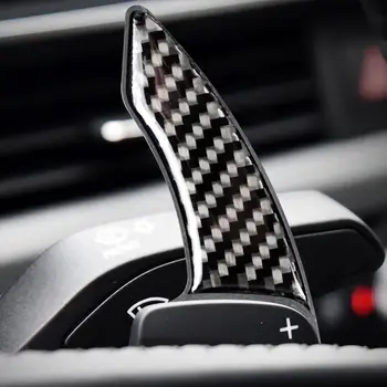 2 kom/set Črnih Ogljikovih Vlaken Shift Veslo za Audi TT V7 V8 A6 S4 Volan
