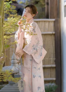 Tradicionalni Japonski Kimono Style Ženske Elegantne Stranka Obleko Yukata Moda Vestidos Dekleta Retro Plašč Kopalni Plašči Cosplay Kostum